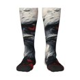 thumbnail image 1 of Fotbe Red Black Ink Style Bald Eagle Calcetas Divertidas Estampadas para Hombre y Mujer, Calcetas de Algodón hasta la Rodilla para Caminar, Correr, Enfermería y Embarazo, 1 of 6