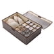thumbnail image 2 of Estuche de almacenamiento para ropa interior de calcetines con tapa | Organizador de cajones plegable 17/13 | Divisor de telas para sujetadores, corbatas, toallas, bufandas | Gray | Lino de algodón, 2 of 7