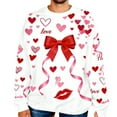 thumbnail image 7 of Womens Mens Valentines Day Sweatshirts Couple Bow Shirts Pullover Valentine Boyfriend Girlfriend Matching Tops, 2XL White, 7 of 7