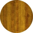 thumbnail image 1 of Ahgly Company Machine Washable Indoor Round Abstract Yellow Modern Area Rugs, 8' Round, 1 of 4
