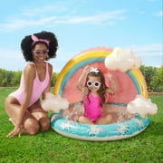 Funsicle 3.3ft Rainbow Magic Shaded Pool, Inflatable Kiddie Pool, Multicolor, Round, Age 3 & up