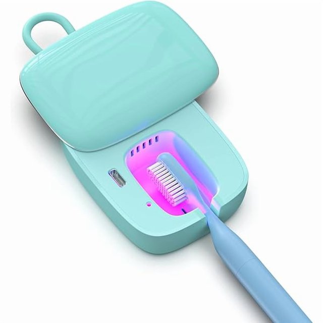 wonima02 Portable Toothbrush Case with Cleaning Light, Rechargeable Holder for Home, Travel or Business Trip & Fits All Toothbrushes (Green)