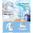 thumbnail image 5 of Removable Cover, Rechargeable Ultra Quiet Table Fan, 12000mAh Battery and 360°Rotation, Personal Desk Fan for Office Dorm Whole Room(White), 5 of 5