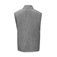 thumbnail image 4 of WTOBBY Men's Summer Solid Color Sports Pocket Buttons Lapel Vest Casual Sleeveless Quick-Drying Lightweight For Outdoor Activities Polo Style Running Comfort Fitness Wear,Gray XL, 4 of 4