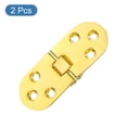 thumbnail image 3 of Uxcell Folding Table Hinge, 2Pack Zinc Alloy 180 Degree Round Edge Sewing Machine Table Hinges for Cabinet, Gold, 3 of 6