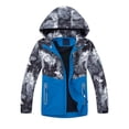 thumbnail image 5 of Boys Rain Jacket Lightweight Hooded Fleece Lined Raincoat Windbreakers For Kids,Fleece Lined Raincoat 4-5 Years, 5 of 8
