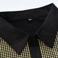 thumbnail image 4 of VSSSJ Mens Disco Shirt Long Sleeve Glitter Party Club Shirt Tops Shiny Button Down Lapel Collar Slim Fit Stage Show Nightlife Shirts Yellow XL, 4 of 8