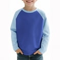 thumbnail image 6 of HAOTAGS Big Girls Boys Raglan Sleeve T-shirts, Color Block Round Neck Undershirts Casual Pullover Top Sky Blue 10 Years, 6 of 9