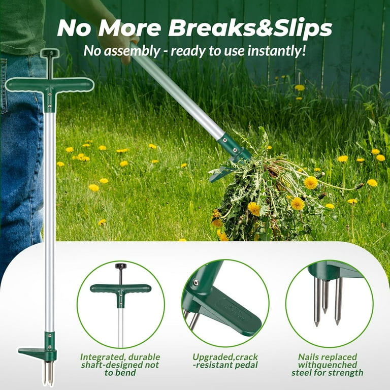 Walensee Weed Puller with 3 Claws, Stand Up Garden Weeder for