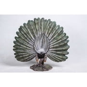 Hi-Line Gift Resin Animals Peacock Sculpture, Green