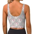 thumbnail image 4 of Goofa Beautiful Rabbit1 Printed Sports Bras for Women, High Impact Running Bra Workout Crop Tank Tops Longline Sports Bra Push up-Large, 4 of 9