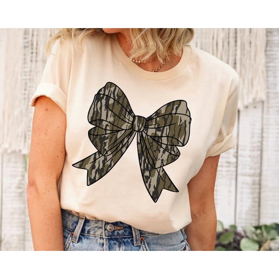 Camo Bow T Shirt Women's Hunting Camouflage Tee Tshirt All Size S-3Xl