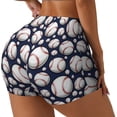 thumbnail image 2 of Sigee Cute Basebal Print Women's High Waist Workout Shorts - Squat Proof, Tummy Control, Yoga and Gym Activewear-XX-Large, 2 of 9