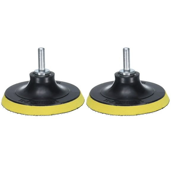 4 Inch Hook and Loop Sanding Disc Pads M14 Shank PP Drill Sanding Attachment - Yellow Black 1 Set 2pcs