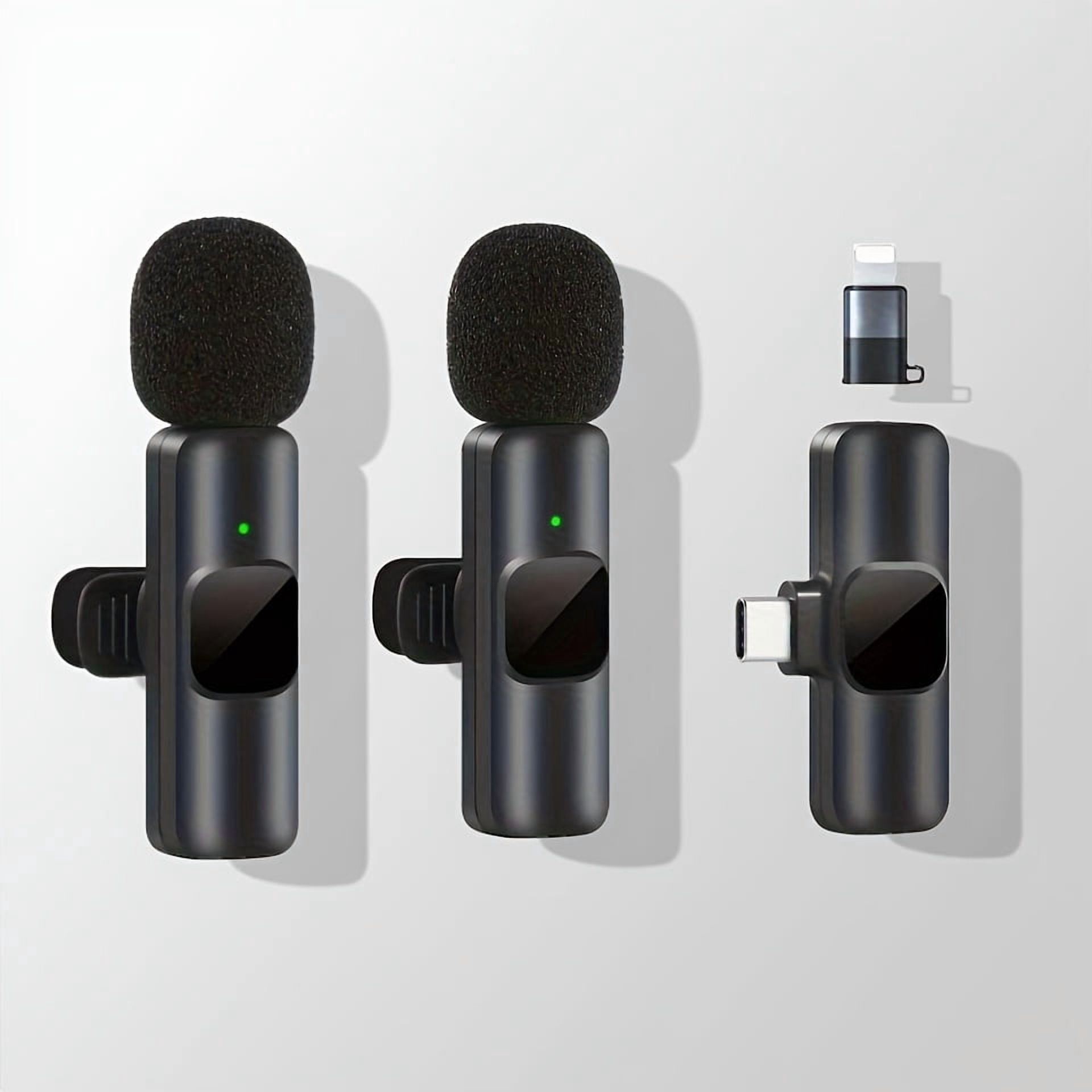 2/4 Wireless Lavalier Microphones for Android/ Iphone, Mini Noise-Canceling Mics for Video Recording, Interviews And Live Streaming, with Adapters Compatible with Iphone Models Before Iphone 14