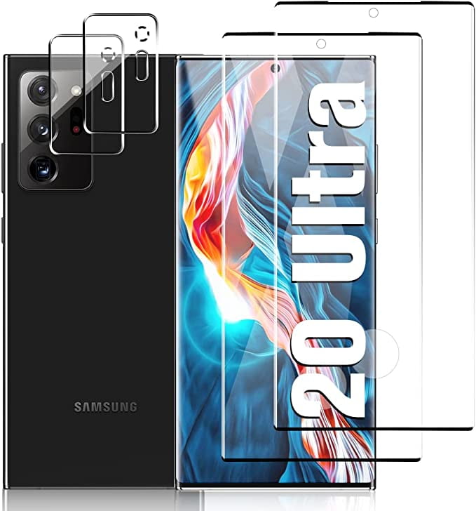 [2+2 Pack] Tempered Glass Screen Protector for Samsung Galaxy Note 20