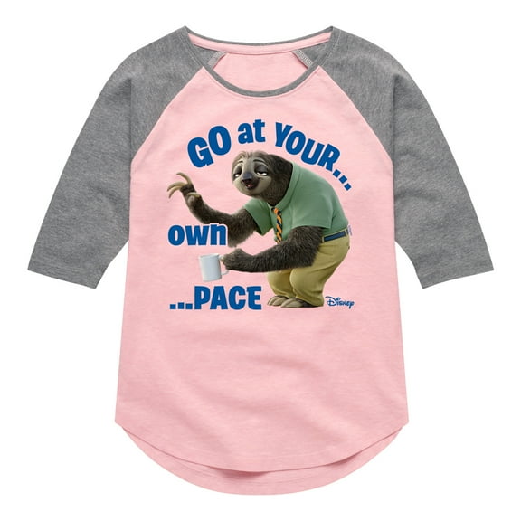 Disney - Your Own Pace - Toddler & Youth Girls Raglan Graphic T-Shirt