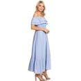 thumbnail image 3 of Women's Boho Peasant Dress Off Shoulder Short Sleeve Ruffle Maxi Dresses, 3 of 5
