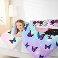 thumbnail image 3 of Castle Fairy Black Cute Girl Queen Comforter Set 3 Pieces,Flying Butterfly Gradient Starry Sky Comforter Sets Queen,Lavender Azure Rose,1 Comforter and 2 Pillowcases, 3 of 6