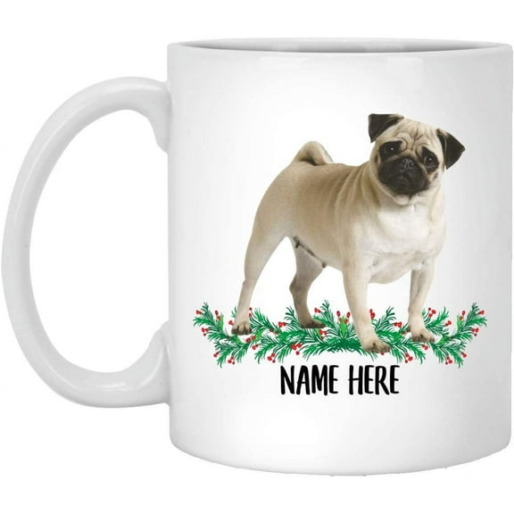 Funny Pug Black Champange Personalized Gift For Mom Christmas 2022 Gifts White Coffee Mug White 11oz