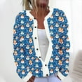 thumbnail image 1 of Cárdigan informal de punto con estampado navideño para mujer, chaqueta con botones y abrigo para mujer, 1 of 5