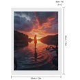 thumbnail image 2 of Diamond Art Kit for Adults, Silhouette Sunset Reflection Lake Diamond Painting for Adults Beginners, 5D DIY Diamond Art Painting Kits, Colorful Diamond Painting Craft for Home Decor 12x16, 2 of 7