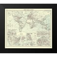thumbnail image 2 of Bartholomew 13x12 Black Modern Framed Museum Art Print Titled - Global Iron Mining Countries - Bartholomew 1907, 2 of 5