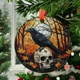 thumbnail image 2 of Raven Skull Ornament, Crow Window Decor, Gothic Halloween Art, Spooky Fall Home Decoration, Autumn Leaves Gift for Her or Him, Ornament 2025, Holiday 2025, Festive Home Accent,, 2 of 5