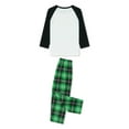 thumbnail image 3 of Christmas Family Pajamas Matching Set, Long Sleeve Letters Print T-shirt with Plaid Pants Sleepwear Loungewear, 3 of 4