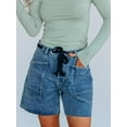 thumbnail image 3 of Rdhnmea Women's Summer Bandage Denim Shorts Wide Leg Streetwear Jeans Shorts, 3 of 9