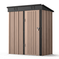 Aiho 5'x3' Outdoor Shed, Galvanized Metal with Lockable Door, Air Vent