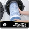 thumbnail image 5 of DISEN Bathroom Rugs 24x16, Extra Soft and Absorbent Microfiber Bath Mat, Non-Slip, Machine Washable, Quick Dry Shaggy Bath Carpet, Suitable for Bathroom Floor, Tub, Shower (Blue and White), 5 of 7