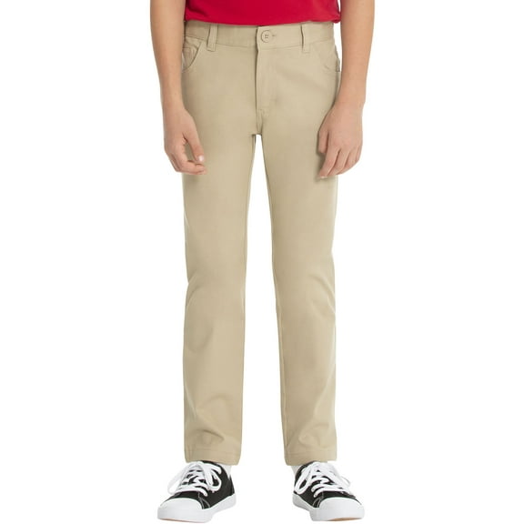 Real School Boys School Uniform 5-Pocket Stretch Slim Pants, Sizes 4-18