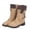 Beige, variant on Women's Snow Boots,Snowy Waterproof Mid Calf Zipper Boots,Winter Warm Back Lace Up Boots For Women