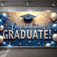 thumbnail image 5 of Blue Gold Theme Graduation Banner Star Decor Grad Party Backdrop Balloon Design Tassel Detail Academic Background for Graduation Party College Ceremony Graduate Photo Shoot, 5 of 5