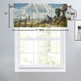 thumbnail image 4 of Farmhouse Horse Rod Pocket Thermal Insulated Curtain Valance Rustic Wooden Barn Green Leaves Western Country Thermal Insulated Room Darkening Curtain for Dinning Room 54 by 18 in, 1 Panel, 4 of 6