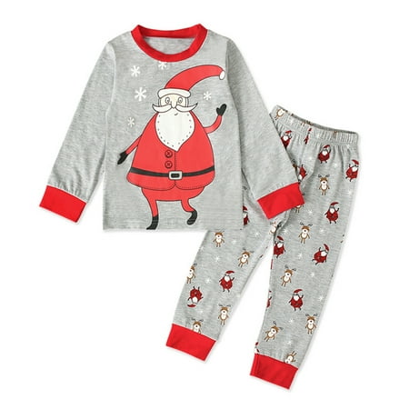 

Toddler Boy s Christmas Pajama Set Cartoon Long Sleeve T Shirt Pant Sleepwear Pjs Set