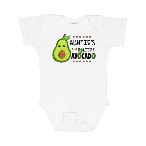 Inktastic Auntie's Little Avocado with Cute Baby Avocado Boys or Girls Baby Bodysuit