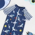 thumbnail image 4 of Zshosam Baby Bathing Suit Boy Baby Boy Swimsuit One Piece Short Sleeve Rash Guard Zipper Swimwear Toddler Bathing Suit Infant Beach Outfits Size 18 24 Months,(Blue 18-24 Months), 4 of 4