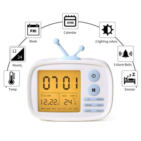 Lingdii Alarm Clock For Kids Digital Clocks Bedrooms Cute Alarmclock Living Room Wake Up Light 5 Loud Alarms Temperature Display Usb Charger Gifts Teens Girls Boys White Canada Lingdii Alarm Clock For Kids Digital, Alarm Clocks That Light Up The Room