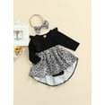 thumbnail image 4 of Seyurigaoka Sweet Style Baby Girls Outfit, Leopard Print Skirt Splicing Romper, 4 of 9
