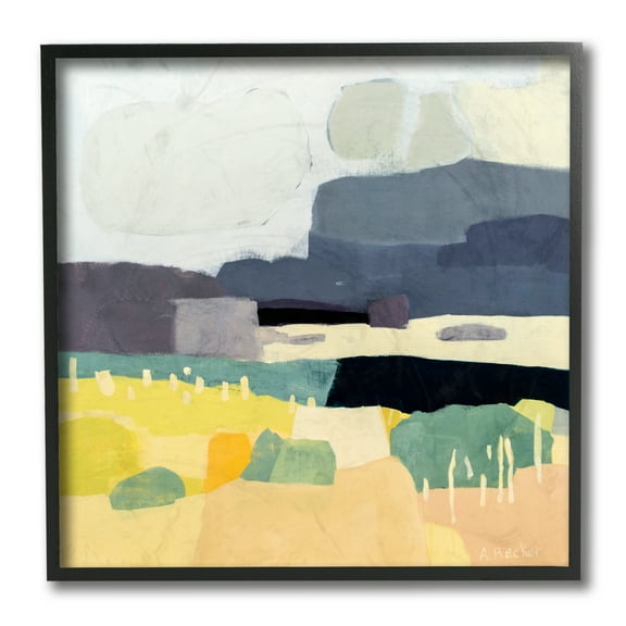Stupell Industries Dessert Afternoon Landscape Expressive Abstract Canyon Black Framed, 12 x 12, Design by Anne Becker