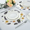 thumbnail image 4 of 15.4" Round Placemat Set of 4 Polyester Fabric Place Mats Non-Slip Dining Kitchen Table Mats for Kitchen Party Decor Cute Tombstones Bats Pattern, 4 of 5