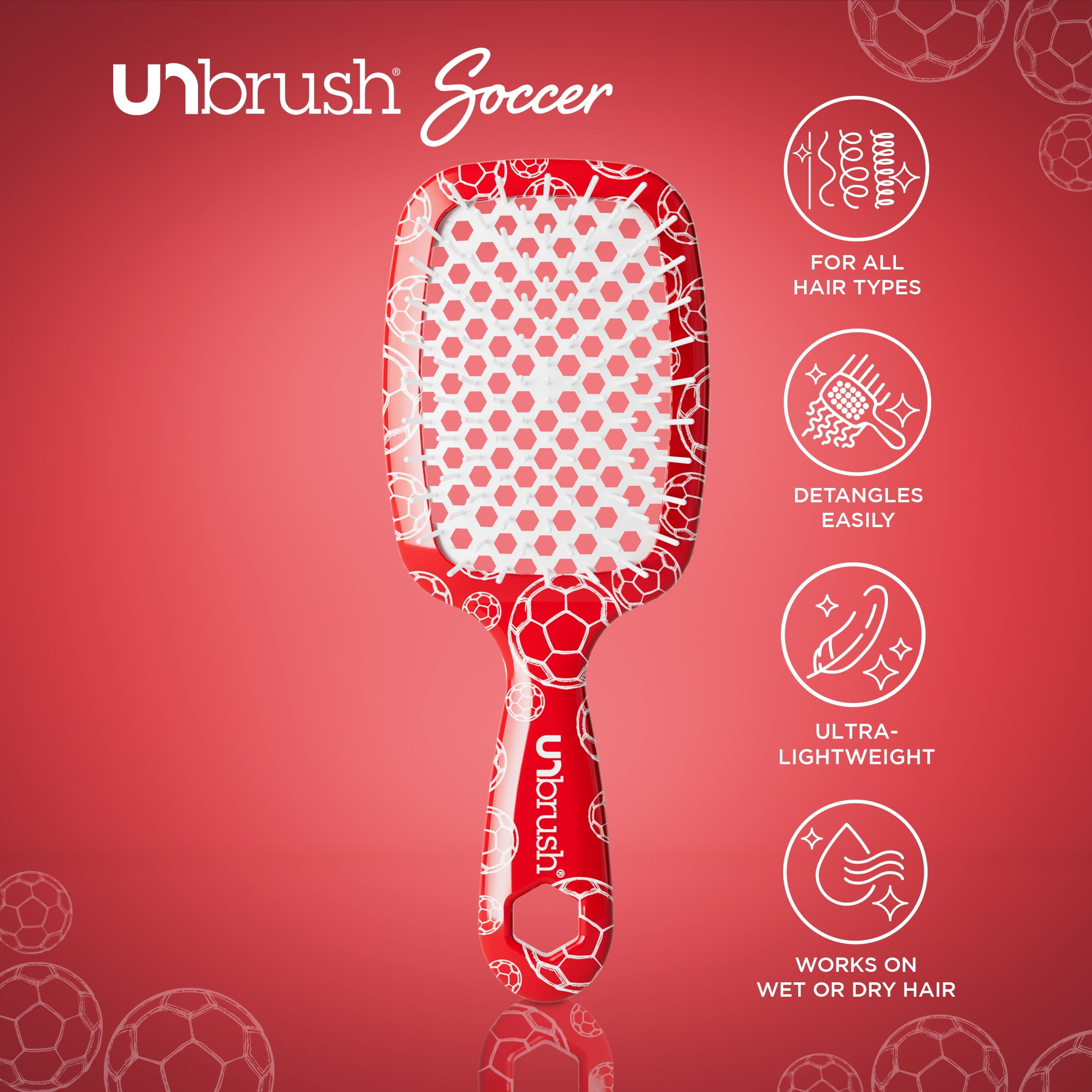 FHI Heat UNbrush Detangling Hairbrush for All Types - Red
