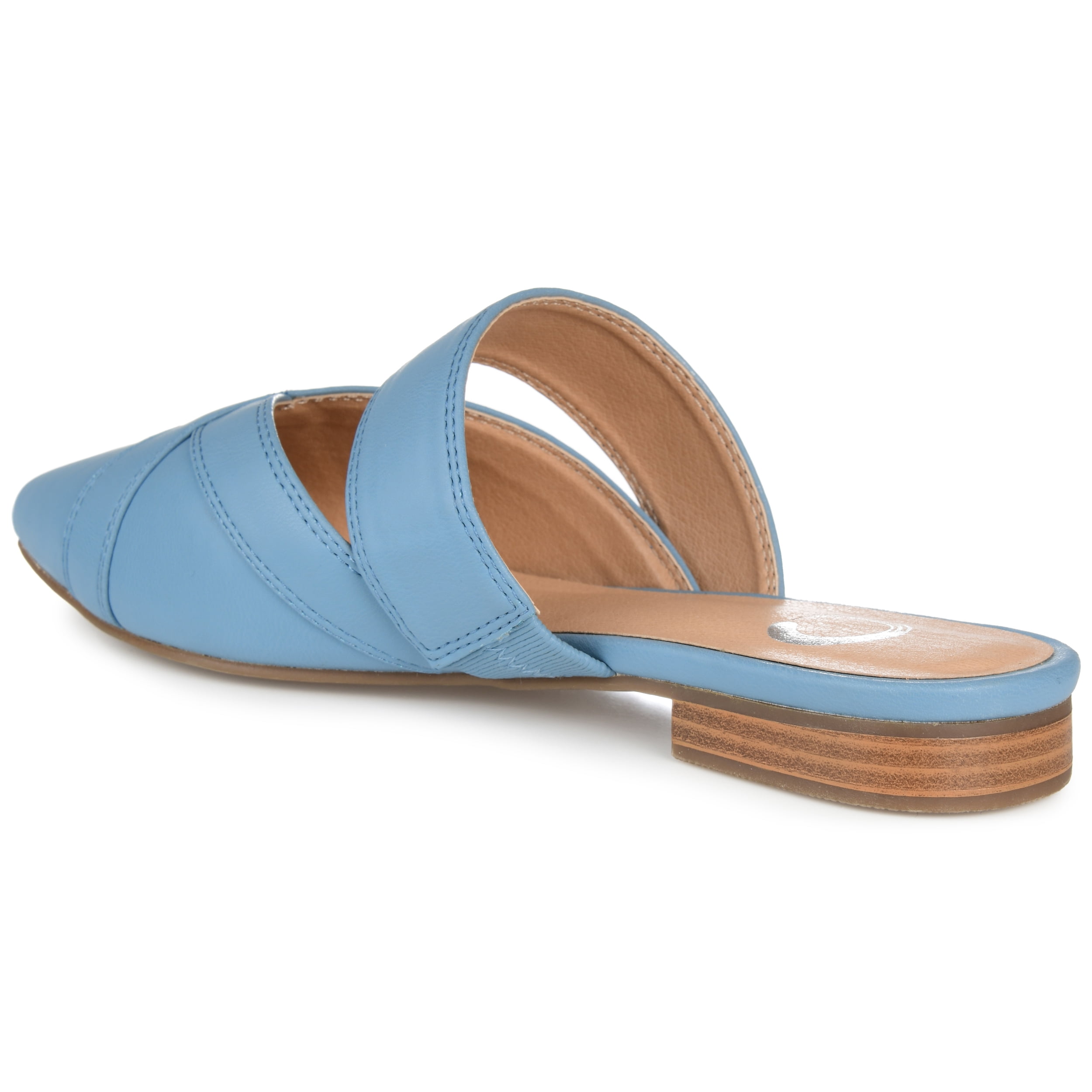 Journee Womens Stasi Narrow Width Slip On Pointed Toe Mules Flats