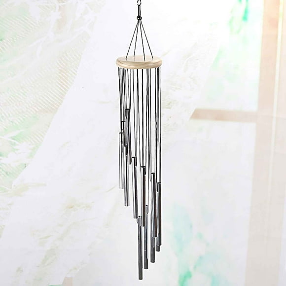 Dvkptbk Hanging Bell Metal 12-Pipe Wind Chime Balcony Outdoor Courtyard Wall Clock Home Decor