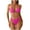 Pink, variant on Women's 2 Piece Bikini Set Triangle Halter Tie Back Bathing Suit Set Shell Backless High Cut Swimsuit Wine S(S)