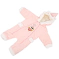 thumbnail image 3 of Mono de invierno Jadeshay para bebés rosa con gorro orejas de conejo, 3 of 14
