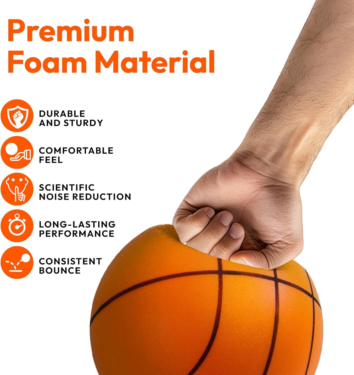 Silent Basketball, NOGIS Quiet Basketball Dribbling Indoor, The Handleshh Silent Basketball, Hushhandle Silent Foam Basketball, Indoor Training Foam Ball No Noise No Sound Basketball