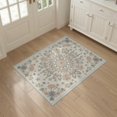 thumbnail image 3 of ODIKA 3'x5' Washable Accent Rug Butterfly Symmetrical Ribbon Wreath Scattered Delicate Border Boho Flowing for Bedside, Nursery Room, Pet Friendly & Non-Shedding, 3 of 7